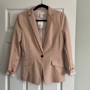 H&M One Button Blazer Heather Pink NWT